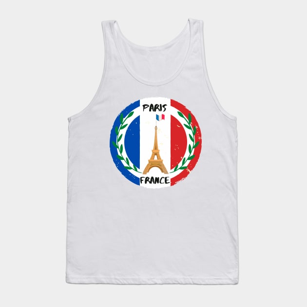 Paris France Eiffel tower Tank Top by Gulldio